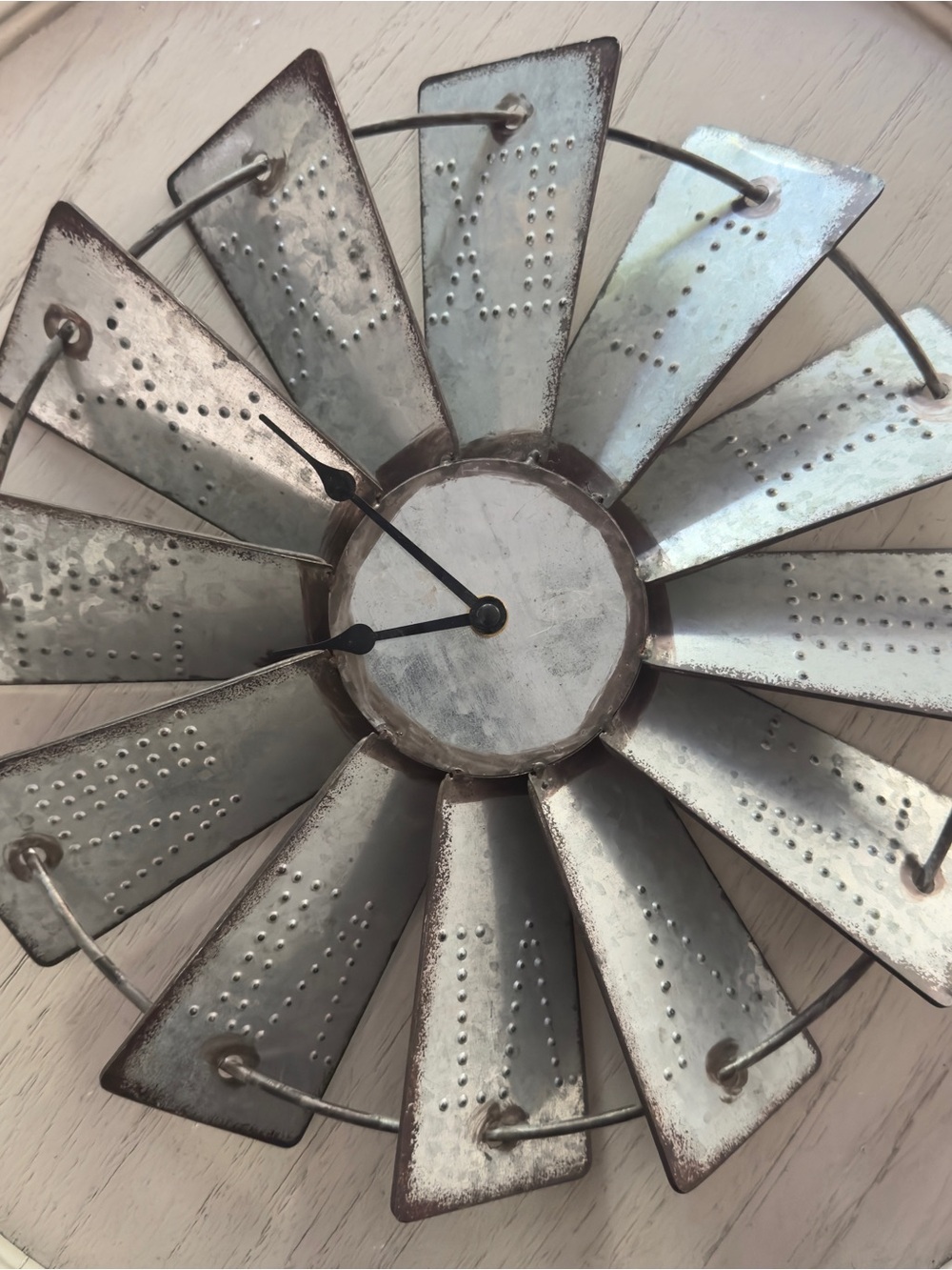 Lakeside Collection Rustic Metal Windmill Wall Clock Farmhouse Home Decor